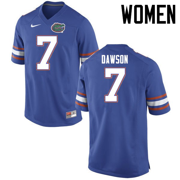 Florida Gators Women #7 Duke Dawson College Football Jersey Blue